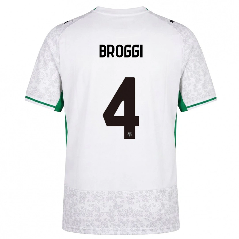 Danxen Børn Nicola Broggi #4 Hvid Sort Grøn Udebane Spillertrøjer 2026/27 Trøje T-Shirt