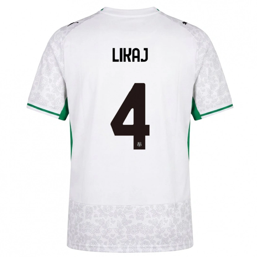 Danxen Børn Enea Likaj #4 Hvid Sort Grøn Udebane Spillertrøjer 2026/27 Trøje T-Shirt