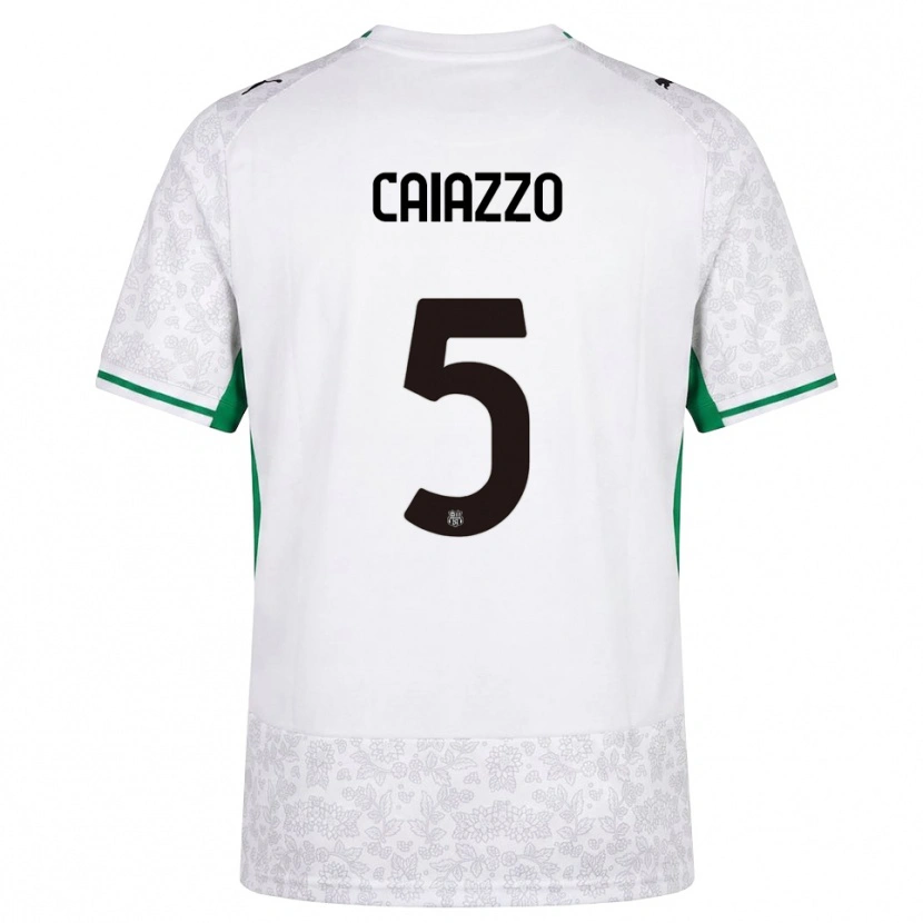 Danxen Børn Sara Caiazzo #5 Hvid Sort Grøn Udebane Spillertrøjer 2026/27 Trøje T-Shirt