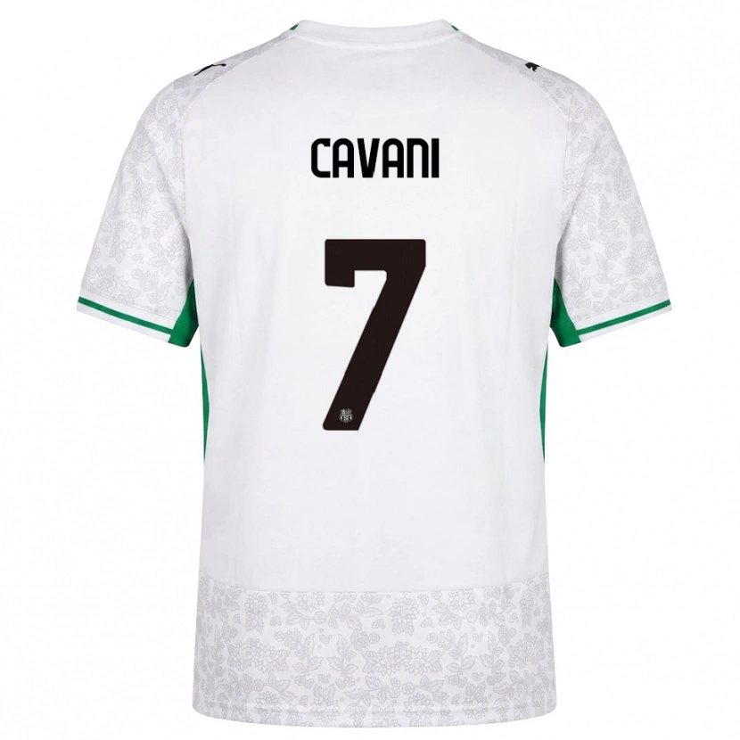 Danxen Børn Lorenzo Cavani #7 Hvid Sort Grøn Udebane Spillertrøjer 2026/27 Trøje T-Shirt