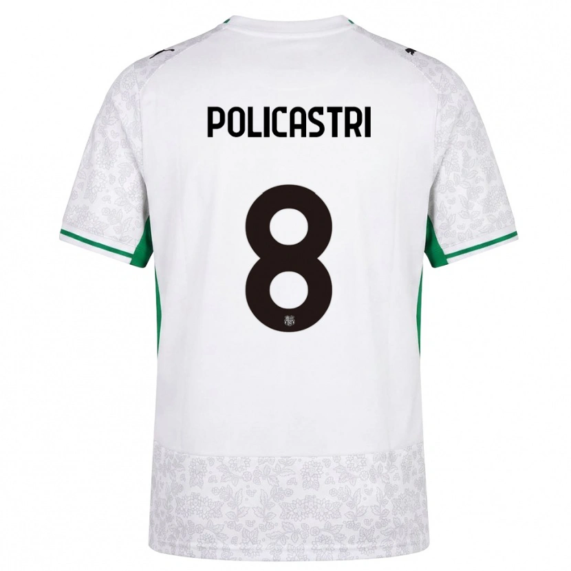 Danxen Børn Giuseppe Policastri #8 Hvid Sort Grøn Udebane Spillertrøjer 2026/27 Trøje T-Shirt