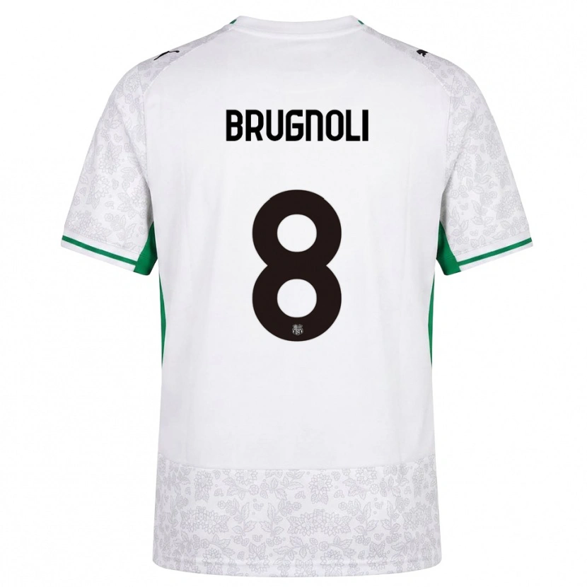 Danxen Børn Giuseppe Brugnoli #8 Hvid Sort Grøn Udebane Spillertrøjer 2026/27 Trøje T-Shirt