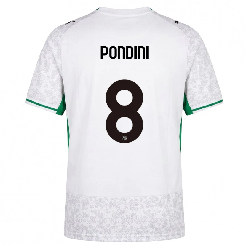Danxen Børn Giada Pondini #8 Hvid Sort Grøn Udebane Spillertrøjer 2026/27 Trøje T-Shirt