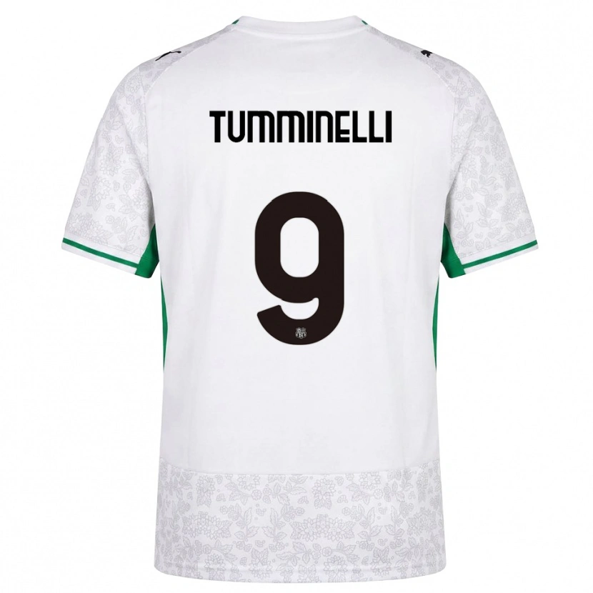 Danxen Børn Daniel Tumminelli #9 Hvid Sort Grøn Udebane Spillertrøjer 2026/27 Trøje T-Shirt