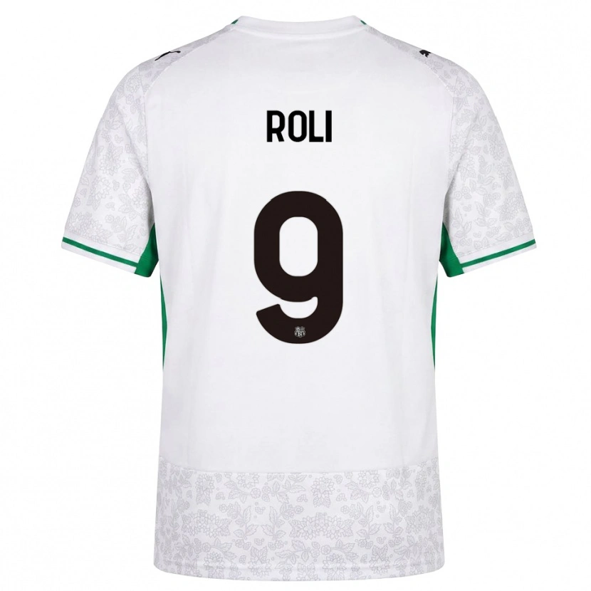 Danxen Børn Riccardo Roli #9 Hvid Sort Grøn Udebane Spillertrøjer 2026/27 Trøje T-Shirt