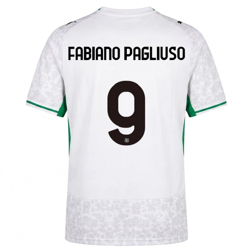 Danxen Børn Paolo Fabiano Pagliuso #9 Hvid Sort Grøn Udebane Spillertrøjer 2026/27 Trøje T-Shirt