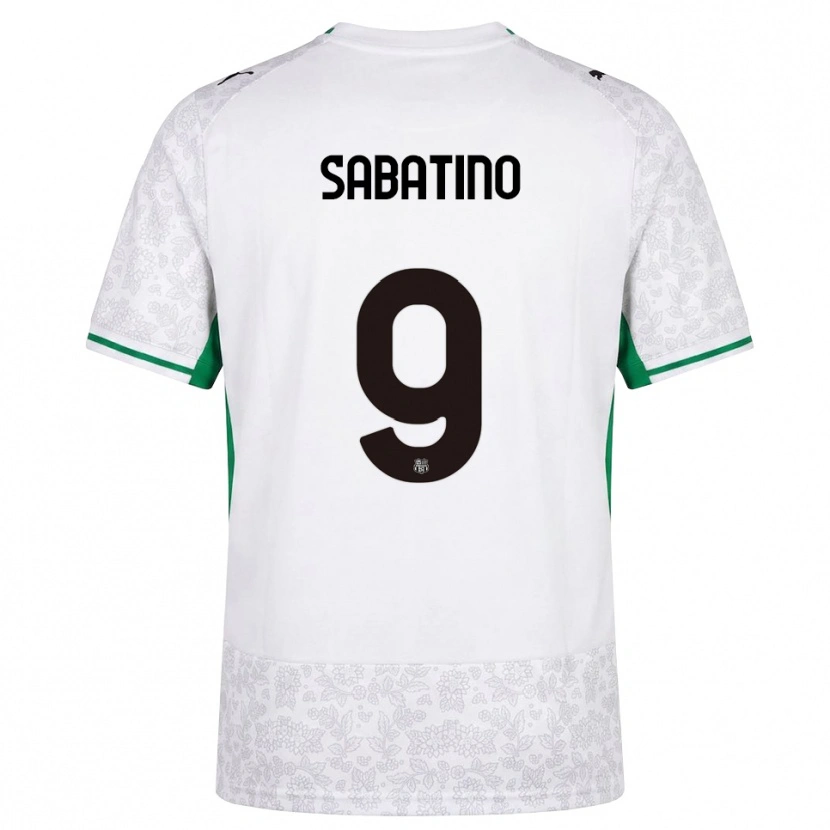 Danxen Børn Daniela Sabatino #9 Hvid Sort Grøn Udebane Spillertrøjer 2026/27 Trøje T-Shirt