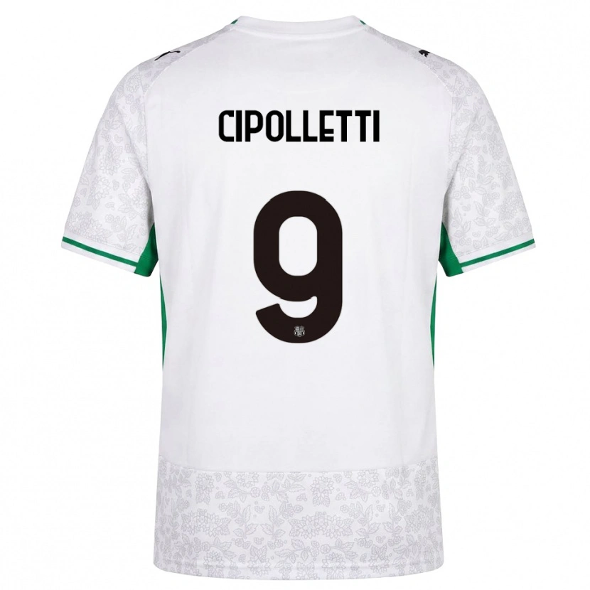 Danxen Børn Matteo Cipolletti #9 Hvid Sort Grøn Udebane Spillertrøjer 2026/27 Trøje T-Shirt