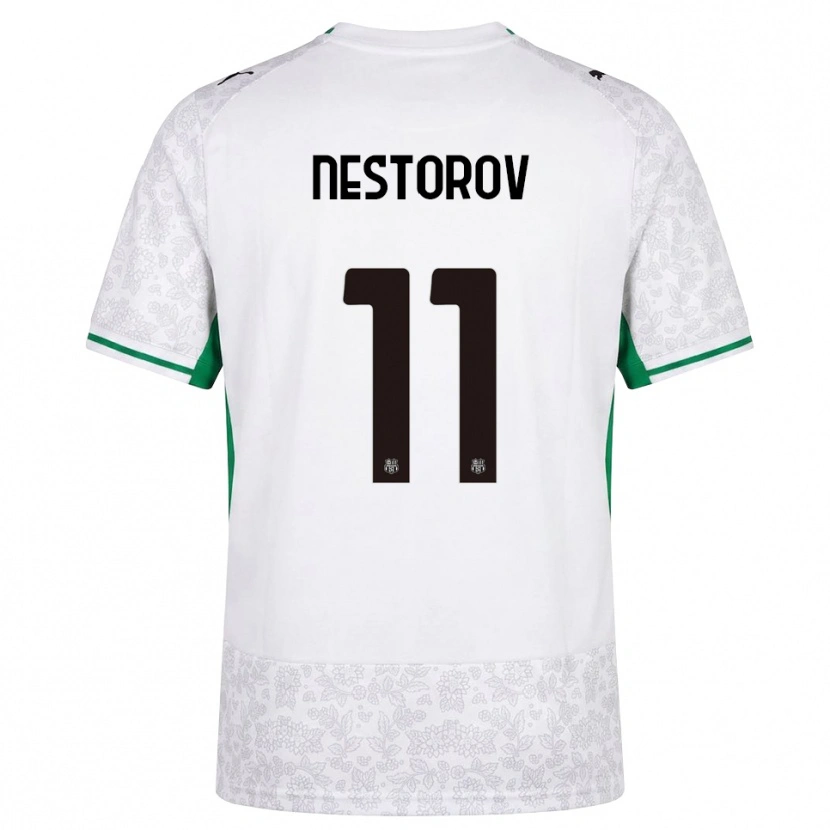 Danxen Børn Dean Nestorov #11 Hvid Sort Grøn Udebane Spillertrøjer 2026/27 Trøje T-Shirt