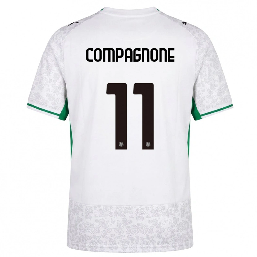 Danxen Børn Pasquale Compagnone #11 Hvid Sort Grøn Udebane Spillertrøjer 2026/27 Trøje T-Shirt