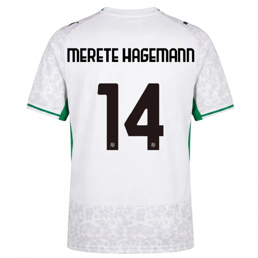 Danxen Børn Maja Merete Hagemann #14 Hvid Sort Grøn Udebane Spillertrøjer 2026/27 Trøje T-Shirt