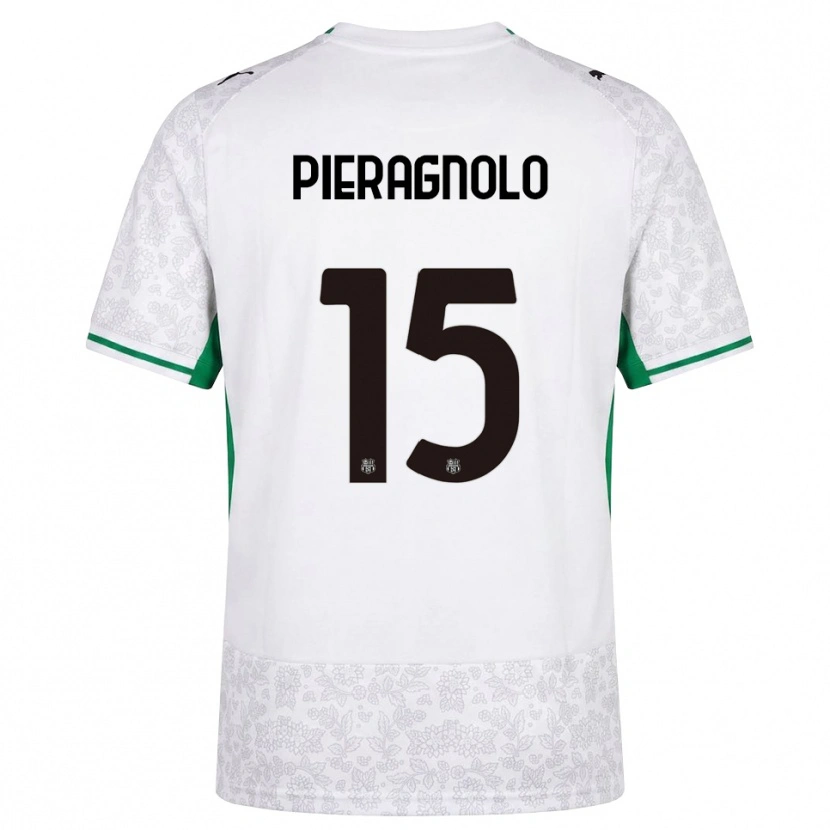Danxen Børn Edoardo Pieragnolo #15 Hvid Sort Grøn Udebane Spillertrøjer 2026/27 Trøje T-Shirt