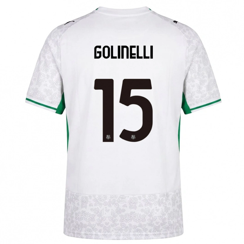 Danxen Børn Emanuele Golinelli #15 Hvid Sort Grøn Udebane Spillertrøjer 2026/27 Trøje T-Shirt