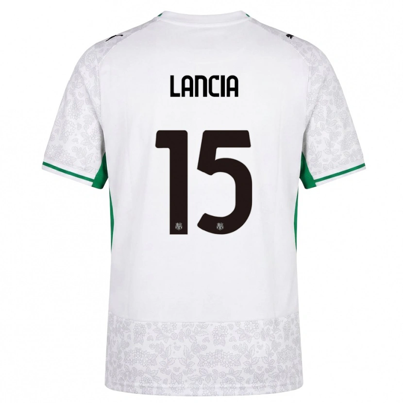 Danxen Børn Filippo Lancia #15 Hvid Sort Grøn Udebane Spillertrøjer 2026/27 Trøje T-Shirt