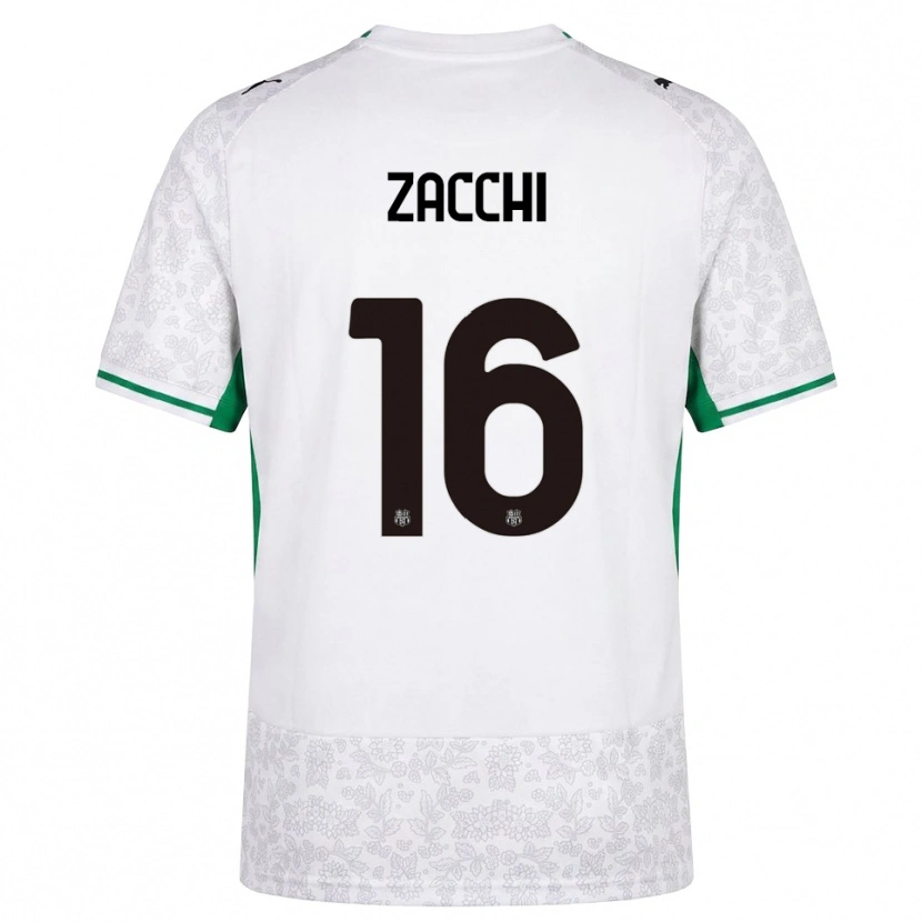 Danxen Børn Gioele Zacchi #16 Hvid Sort Grøn Udebane Spillertrøjer 2026/27 Trøje T-Shirt