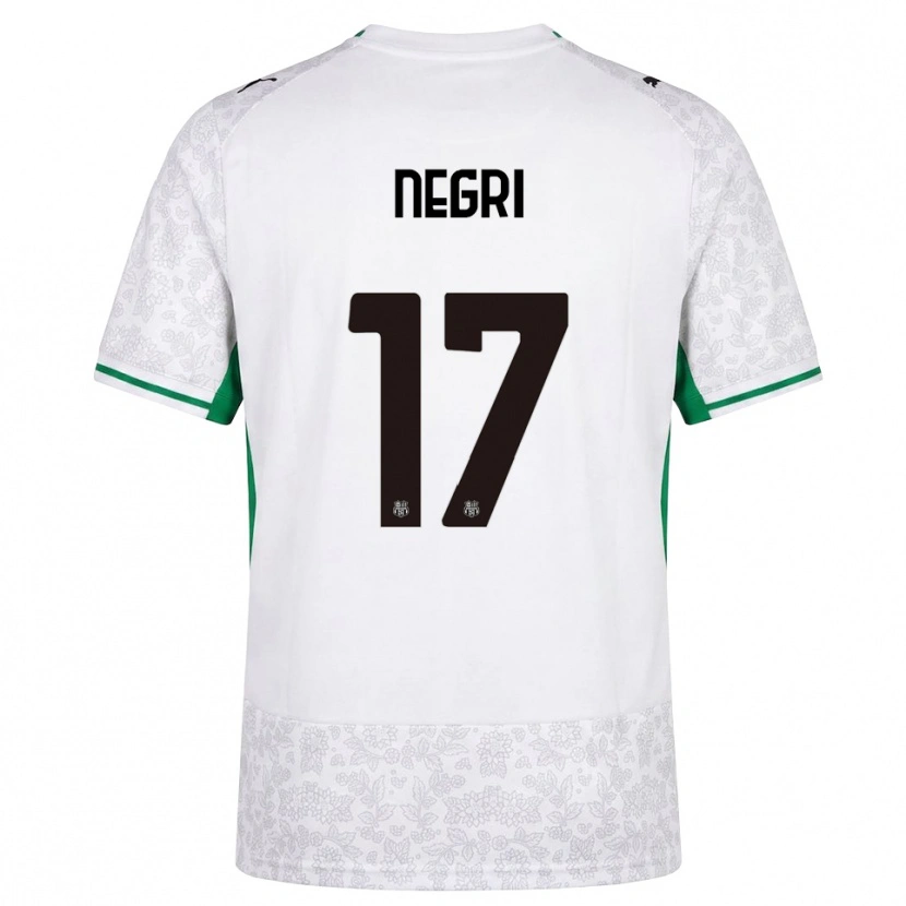 Danxen Børn Gabriele Negri #17 Hvid Sort Grøn Udebane Spillertrøjer 2026/27 Trøje T-Shirt