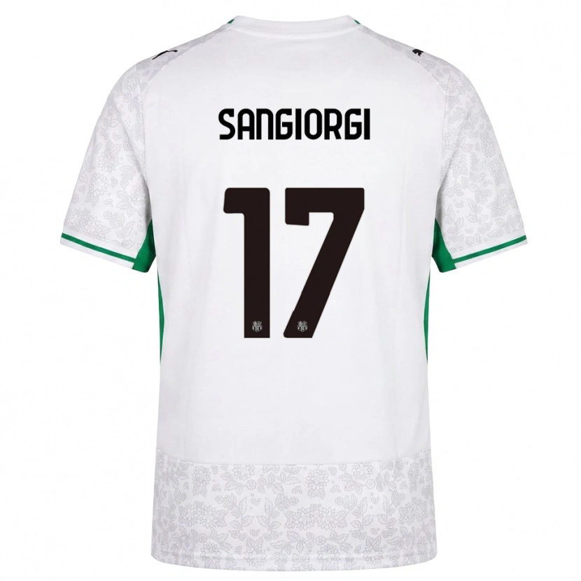 Danxen Børn Federico Sangiorgi #17 Hvid Sort Grøn Udebane Spillertrøjer 2026/27 Trøje T-Shirt