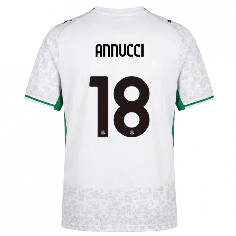 Danxen Børn Pietro Annucci #18 Hvid Sort Grøn Udebane Spillertrøjer 2026/27 Trøje T-Shirt