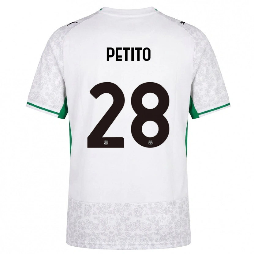 Danxen Børn Christian Petito #28 Hvid Sort Grøn Udebane Spillertrøjer 2026/27 Trøje T-Shirt