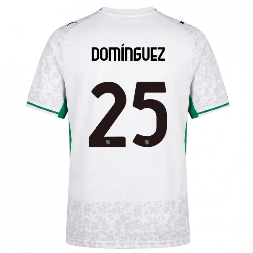Danxen Børn Benja Domínguez #25 Hvid Sort Grøn Udebane Spillertrøjer 2026/27 Trøje T-Shirt