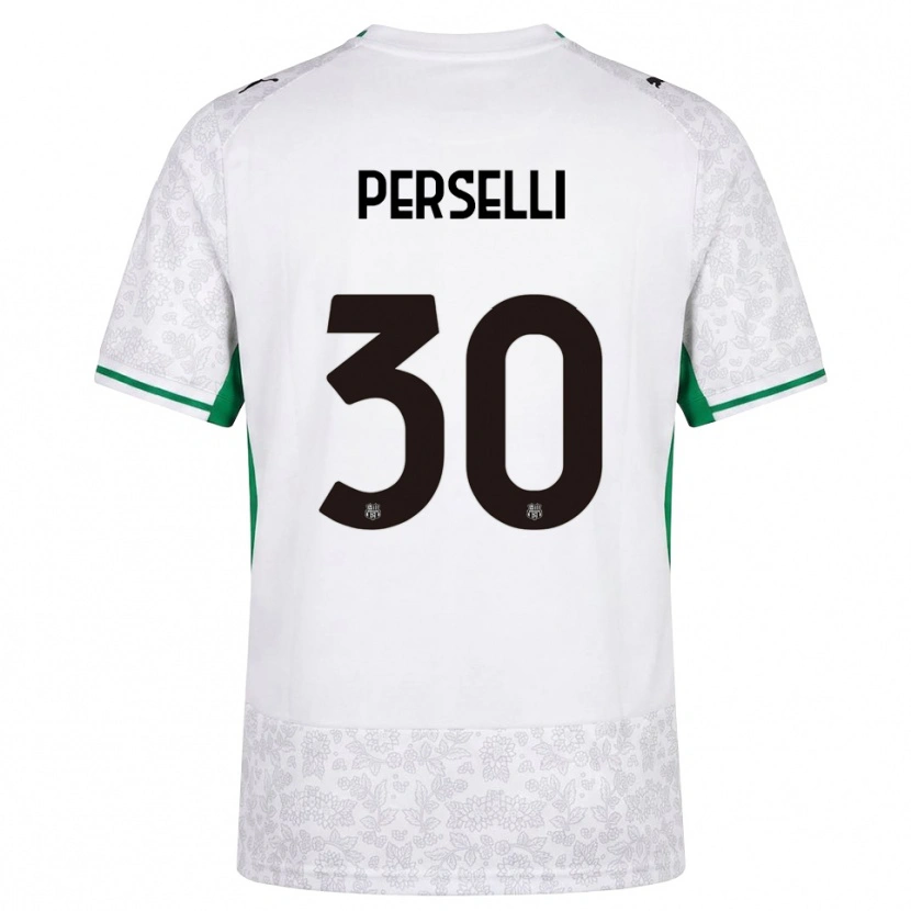 Danxen Børn Manuela Perselli #30 Hvid Sort Grøn Udebane Spillertrøjer 2026/27 Trøje T-Shirt