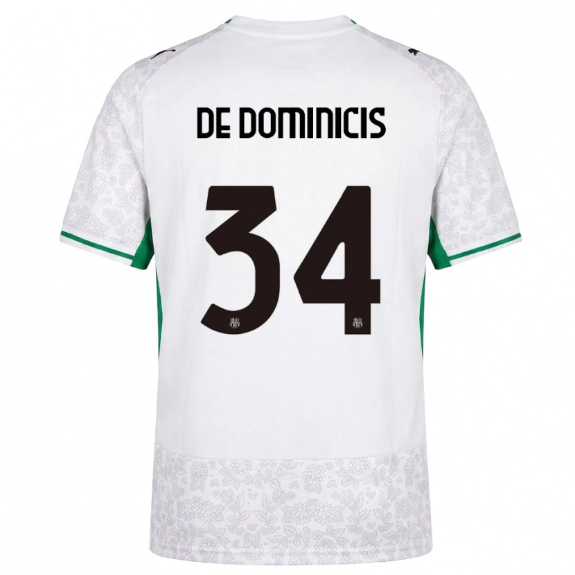 Danxen Børn Diego De Dominicis #34 Hvid Sort Grøn Udebane Spillertrøjer 2026/27 Trøje T-Shirt