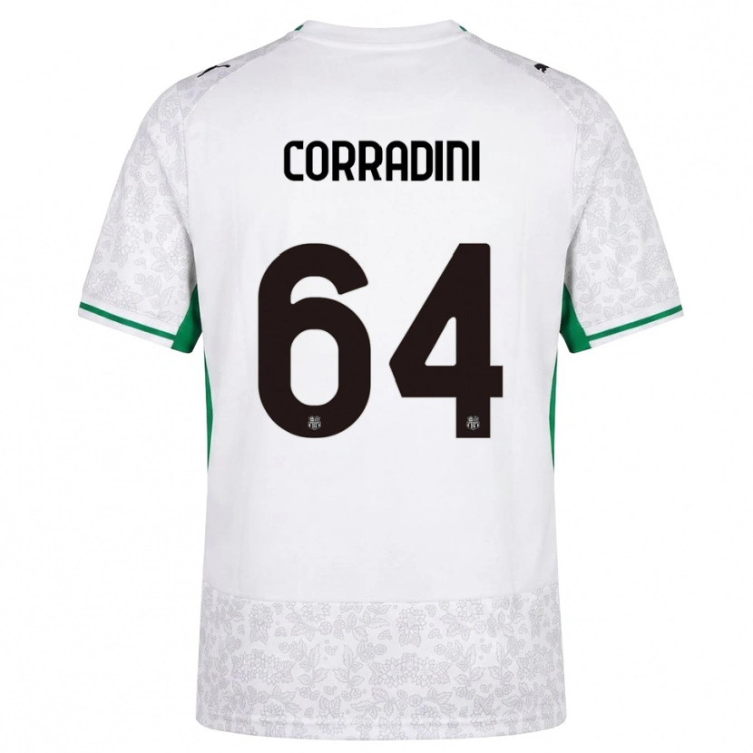 Danxen Børn Francesco Corradini #64 Hvid Sort Grøn Udebane Spillertrøjer 2026/27 Trøje T-Shirt