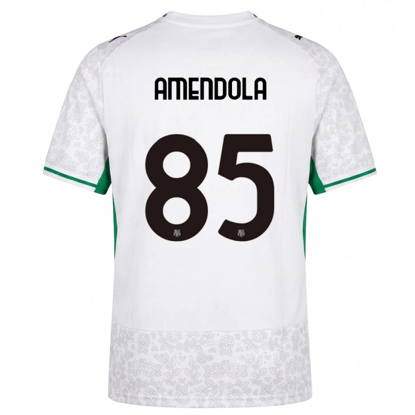 Danxen Børn Catello Amendola #85 Hvid Sort Grøn Udebane Spillertrøjer 2026/27 Trøje T-Shirt