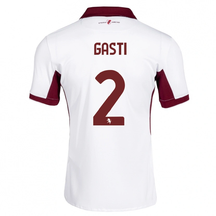 Danxen Børn Habtamu Gasti #2 Bordeaux Hvid Rød Udebane Spillertrøjer 2026/27 Trøje T-Shirt
