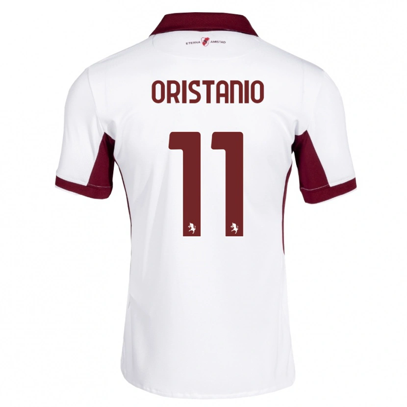 Danxen Børn Gaetano Oristanio #11 Bordeaux Hvid Rød Udebane Spillertrøjer 2026/27 Trøje T-Shirt