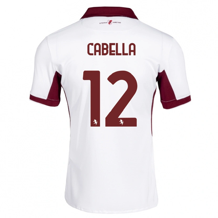 Danxen Børn Matteo Cabella #12 Bordeaux Hvid Rød Udebane Spillertrøjer 2026/27 Trøje T-Shirt
