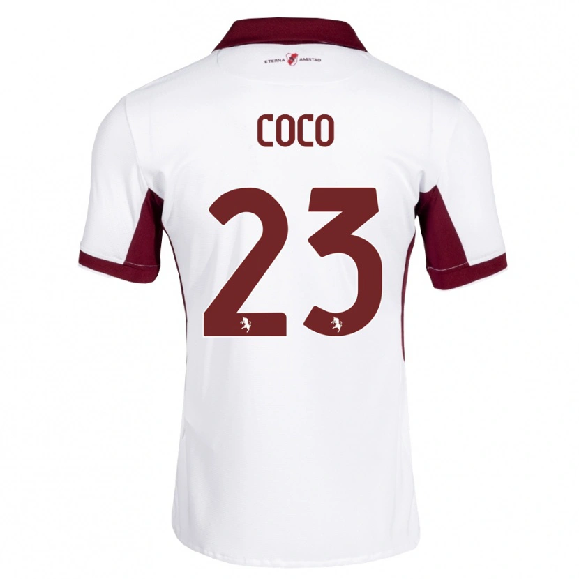 Danxen Børn Saúl Coco #23 Bordeaux Hvid Rød Udebane Spillertrøjer 2026/27 Trøje T-Shirt