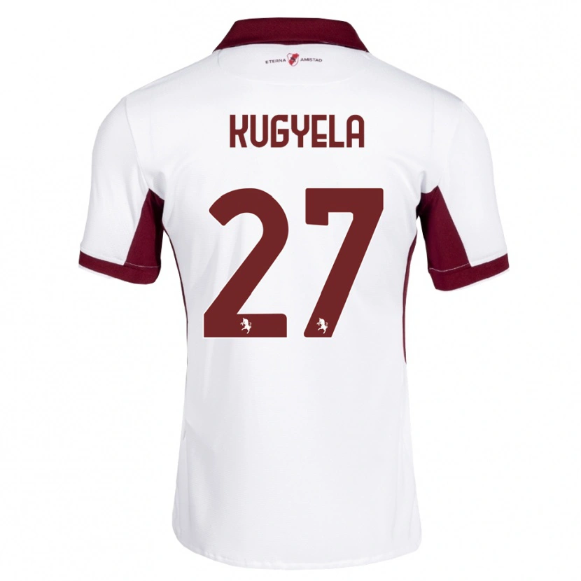 Danxen Børn Zalán Kugyela #27 Bordeaux Hvid Rød Udebane Spillertrøjer 2026/27 Trøje T-Shirt
