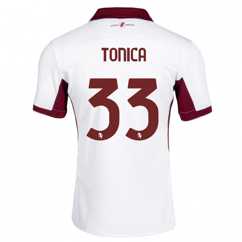 Danxen Børn Daniel Tonica #33 Bordeaux Hvid Rød Udebane Spillertrøjer 2026/27 Trøje T-Shirt