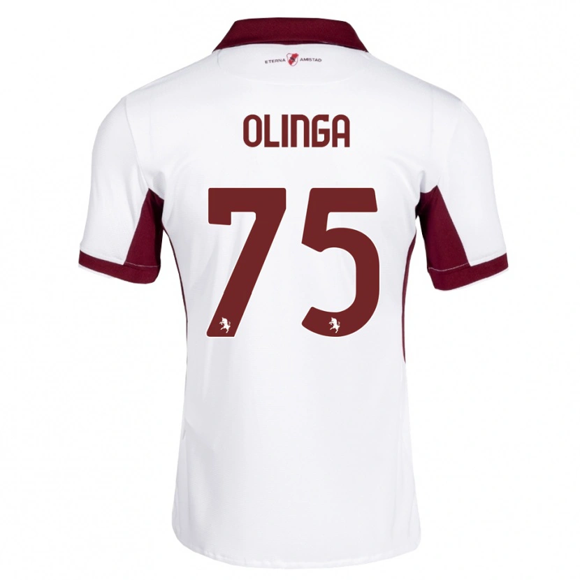 Danxen Børn Kenny Liema Olinga #75 Bordeaux Hvid Rød Udebane Spillertrøjer 2026/27 Trøje T-Shirt