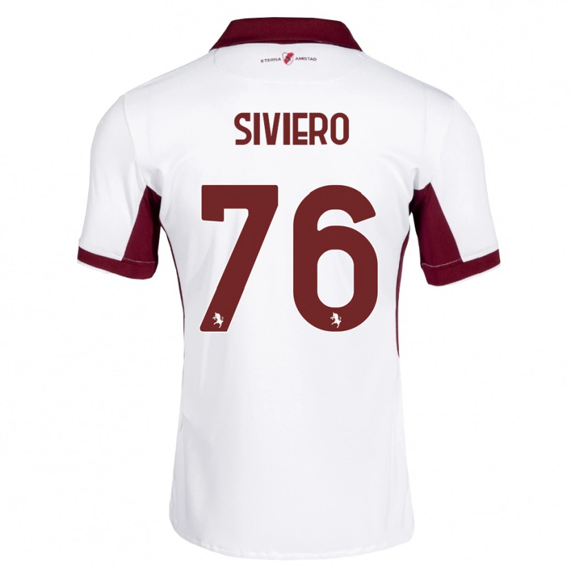 Danxen Børn Lapo Siviero #76 Bordeaux Hvid Rød Udebane Spillertrøjer 2026/27 Trøje T-Shirt
