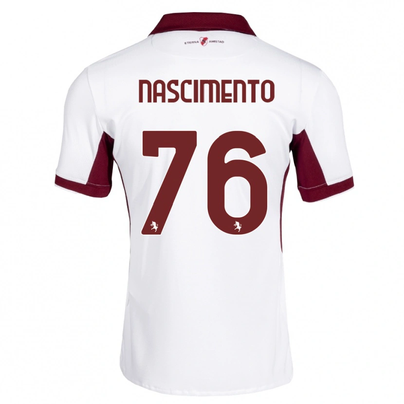 Danxen Børn Sandro Nascimento #76 Bordeaux Hvid Rød Udebane Spillertrøjer 2026/27 Trøje T-Shirt