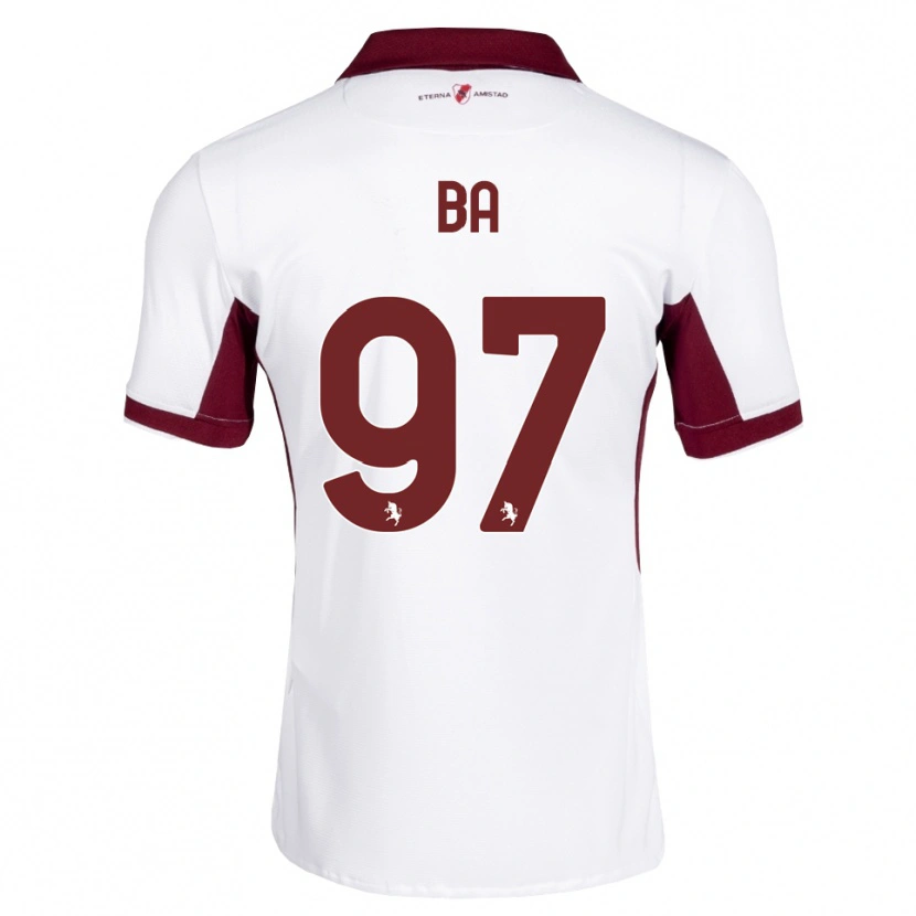 Danxen Børn El-Hadji Ba #97 Bordeaux Hvid Rød Udebane Spillertrøjer 2026/27 Trøje T-Shirt