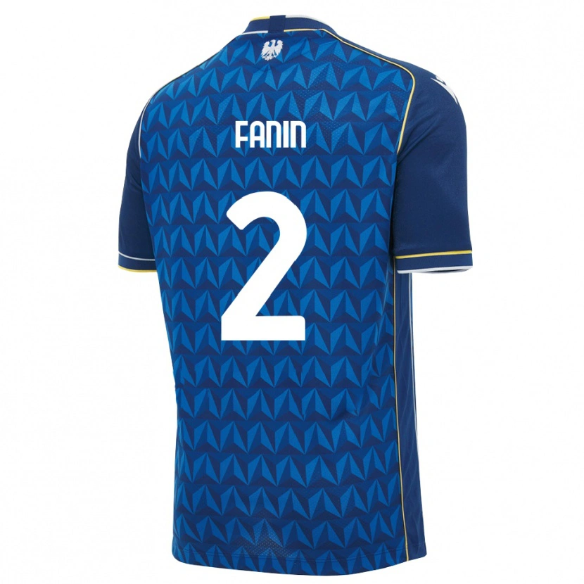 Danxen Børn Alessandro Fanin #2 Kongelig Blå Hvid Blå Udebane Spillertrøjer 2026/27 Trøje T-Shirt