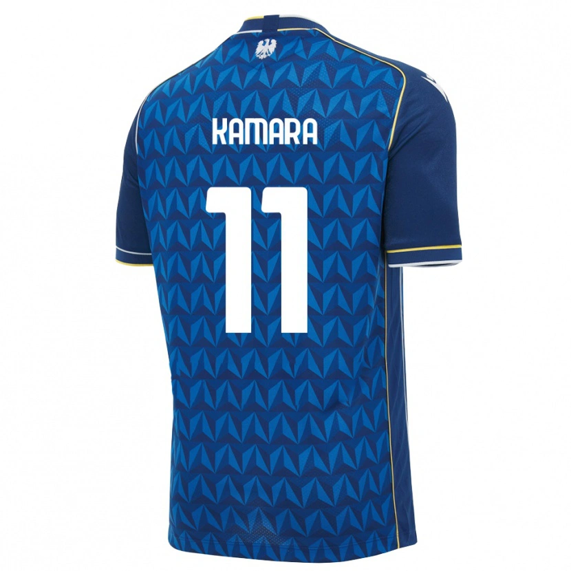 Danxen Børn Hassane Kamara #11 Kongelig Blå Hvid Blå Udebane Spillertrøjer 2026/27 Trøje T-Shirt