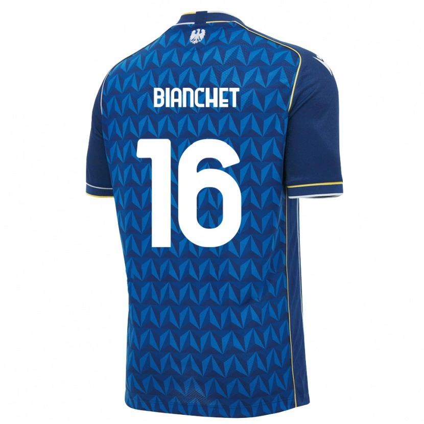 Danxen Børn Alessandro Bianchet #16 Kongelig Blå Hvid Blå Udebane Spillertrøjer 2026/27 Trøje T-Shirt