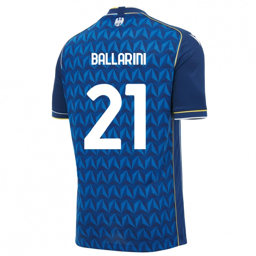 Danxen Børn Marco Ballarini #21 Kongelig Blå Hvid Blå Udebane Spillertrøjer 2026/27 Trøje T-Shirt