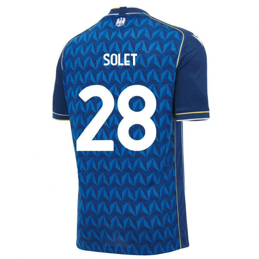 Danxen Børn Oumar Solet #28 Kongelig Blå Hvid Blå Udebane Spillertrøjer 2026/27 Trøje T-Shirt