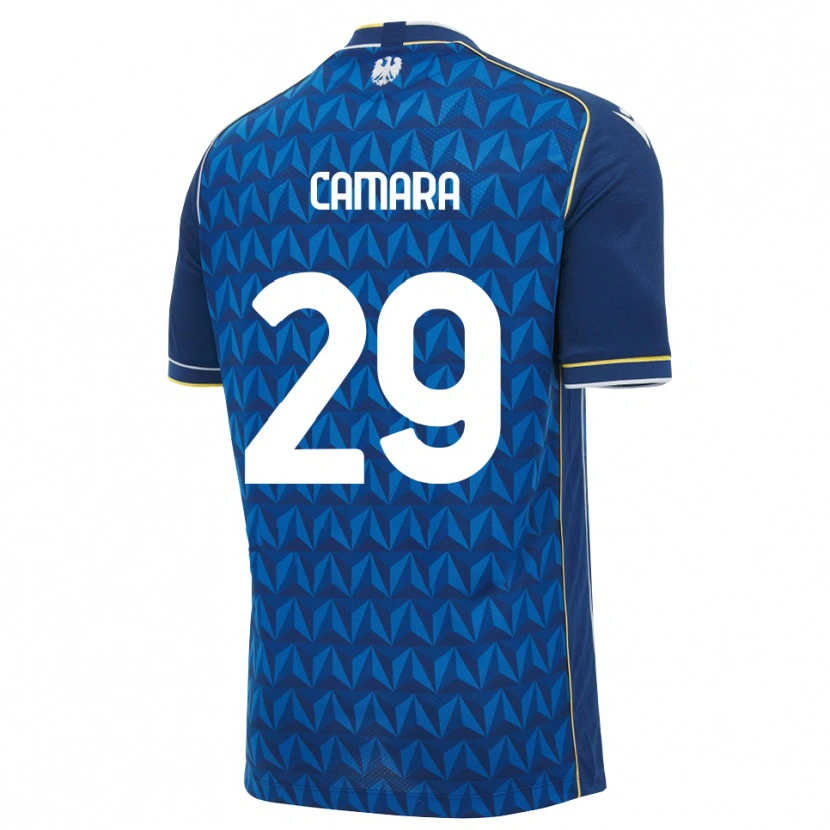 Danxen Børn Abdoulaye Camara #29 Kongelig Blå Hvid Blå Udebane Spillertrøjer 2026/27 Trøje T-Shirt