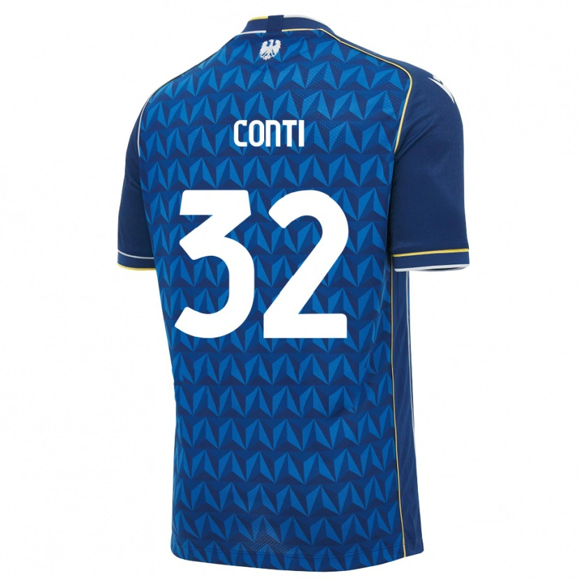 Danxen Børn Manuel Conti #32 Kongelig Blå Hvid Blå Udebane Spillertrøjer 2026/27 Trøje T-Shirt
