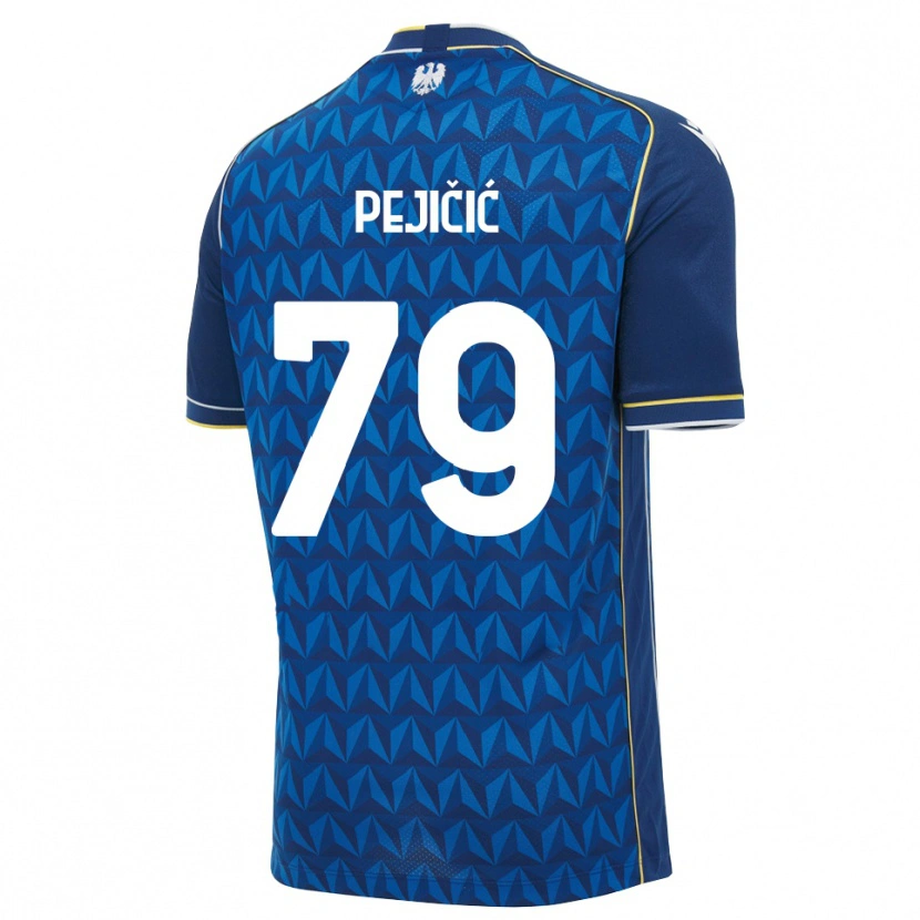 Danxen Børn David Pejičić #79 Kongelig Blå Hvid Blå Udebane Spillertrøjer 2026/27 Trøje T-Shirt