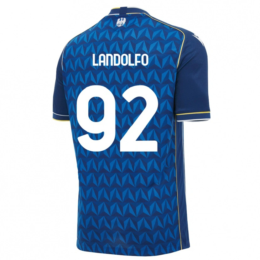 Danxen Børn Tommaso Landolfo #92 Kongelig Blå Hvid Blå Udebane Spillertrøjer 2026/27 Trøje T-Shirt