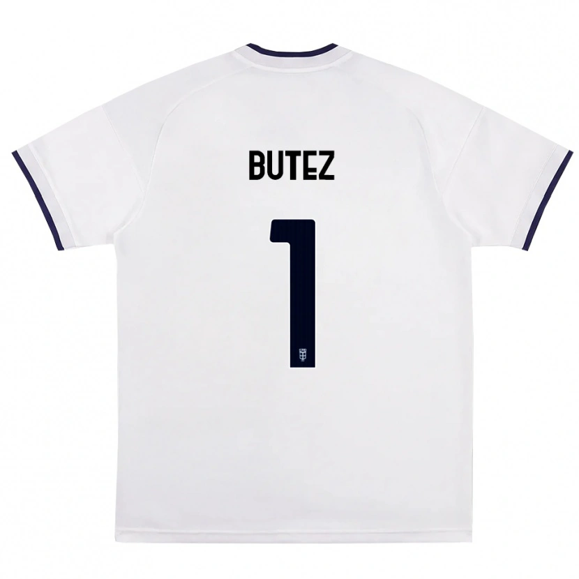 Danxen Børn Jean Butez #1 Hvid Rød Kongelig Blå Udebane Spillertrøjer 2026/27 Trøje T-Shirt