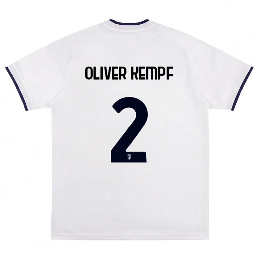Danxen Børn Marc Oliver Kempf #2 Hvid Rød Kongelig Blå Udebane Spillertrøjer 2026/27 Trøje T-Shirt