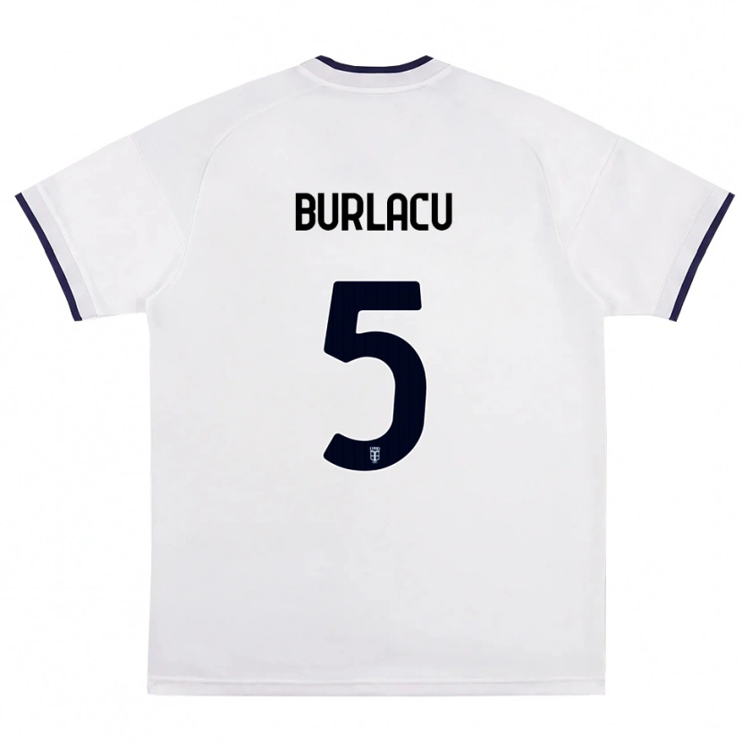 Danxen Børn Sebastian Burlacu #5 Hvid Rød Kongelig Blå Udebane Spillertrøjer 2026/27 Trøje T-Shirt